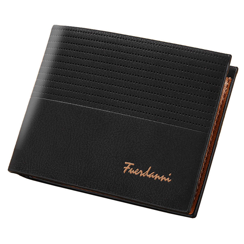 Mens Short Embossed PU Leather Wallet Multi Card Slot