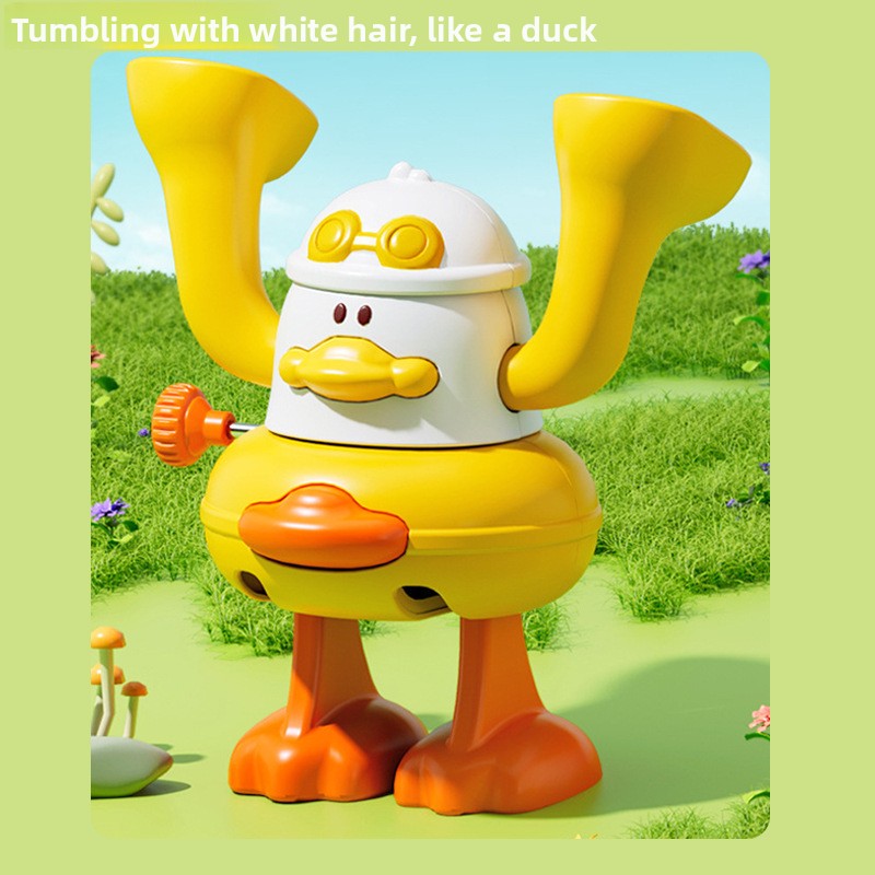 Children's Wind-Up Flipping Duck Chicken Toy