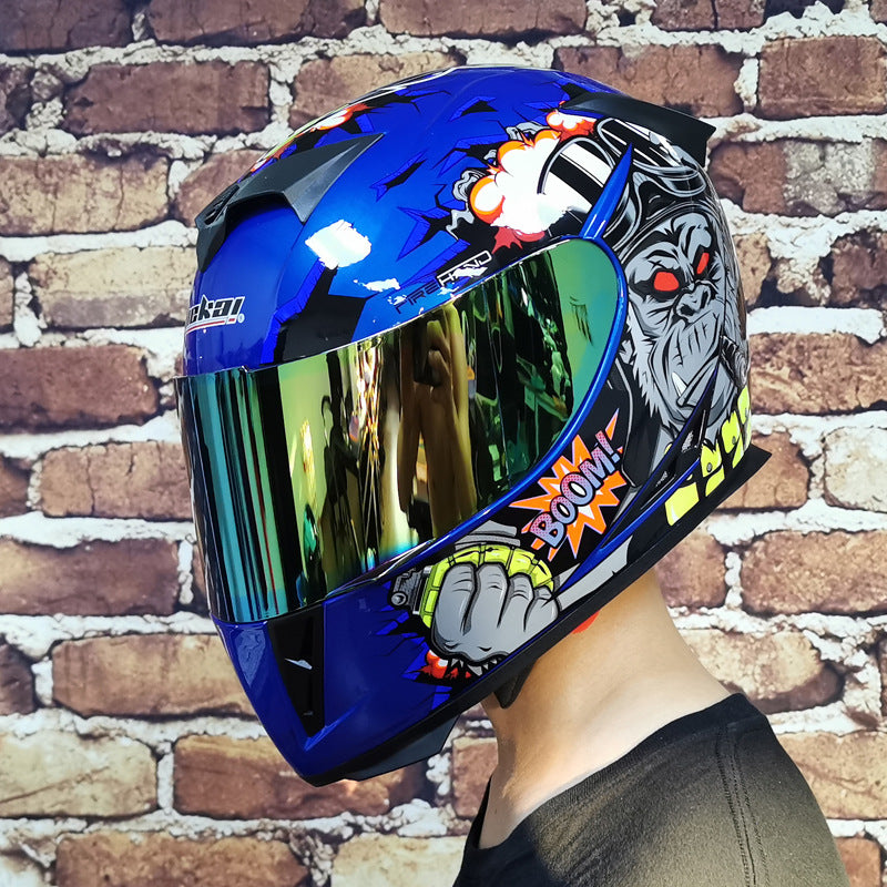 Full Face Bicycle Helmet with Dual Lenses