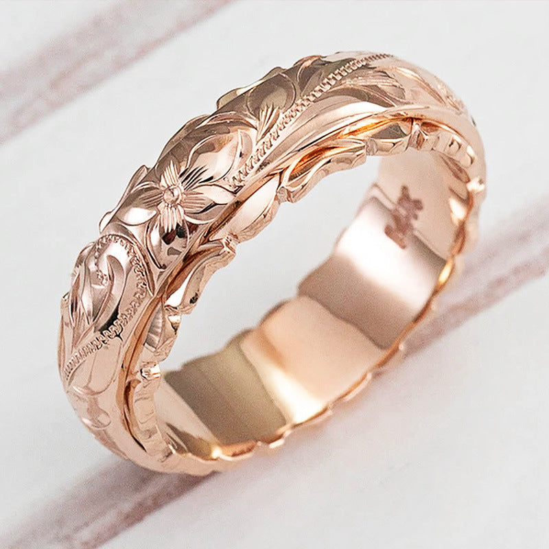 Electroplated Copper Rose Flower Ring