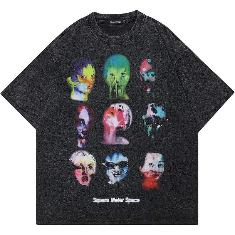 Vintage Washed Cotton Graphic T-Shirt
