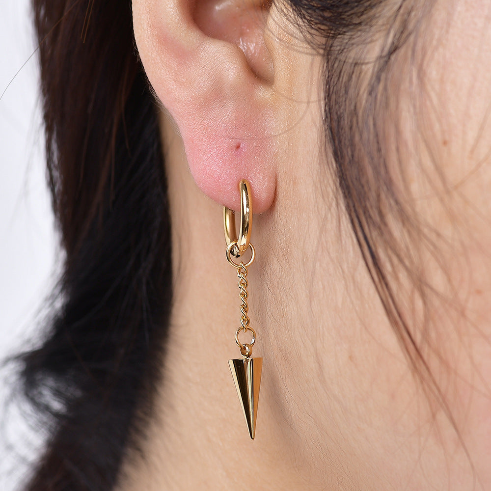 Geometric Triangle Cone Drop Earrings