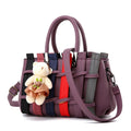 Woven Crossbody Bag with Bear Pendant
