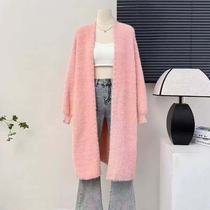 Autumn and Winter Korean Style Loose Long Lazy Style Sweater Cardigan