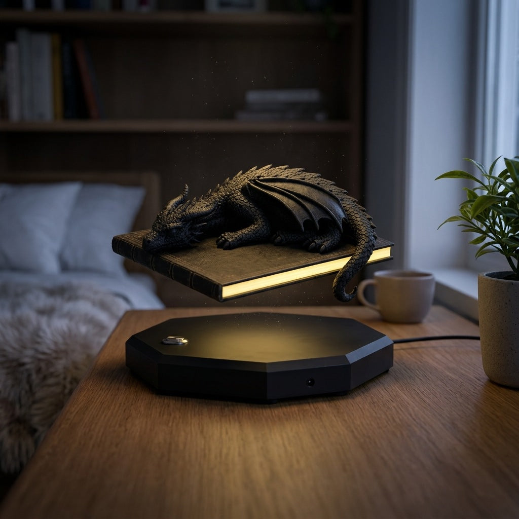 Levitating Dragon Book Lamp with 3D LED Illumination