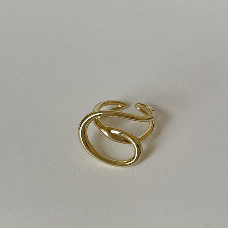 Simple Design Hollow Metal Ring for Women