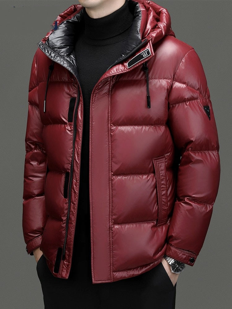 Men Winter Down Jacket Hooded Warm Coat