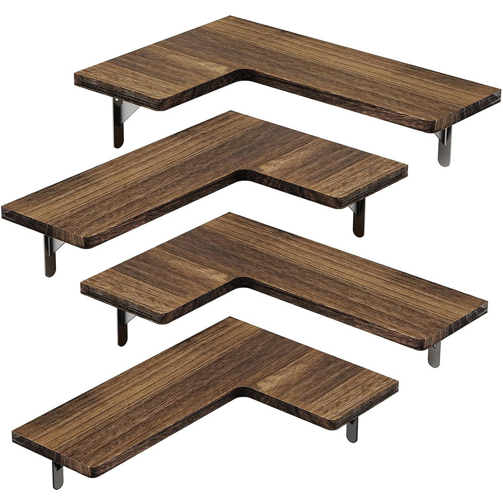 Floating Wood Shelf Wall Mounted Storage Rack