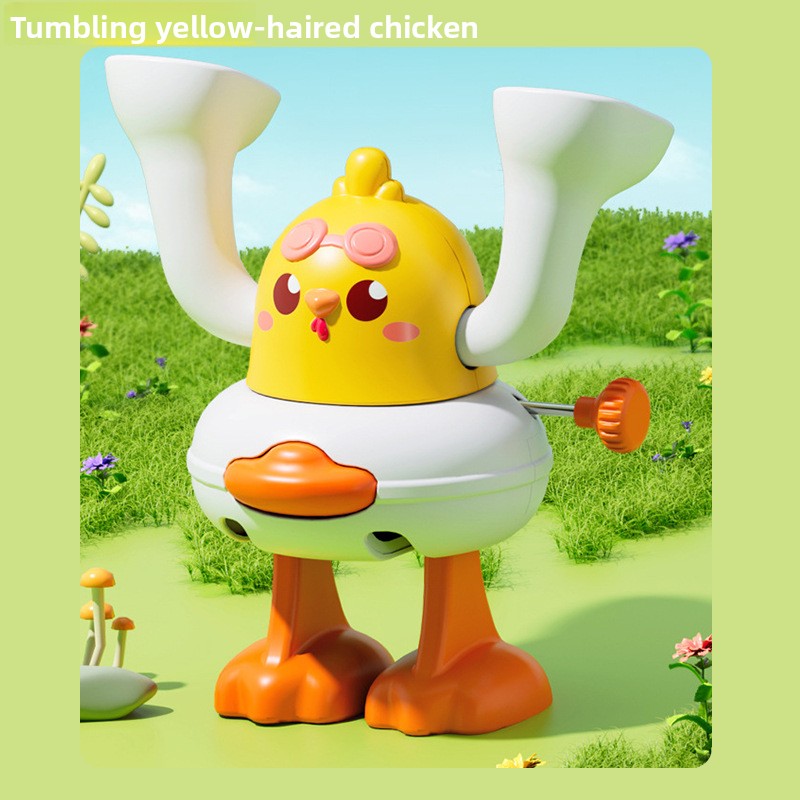 Children's Wind-Up Flipping Duck Chicken Toy