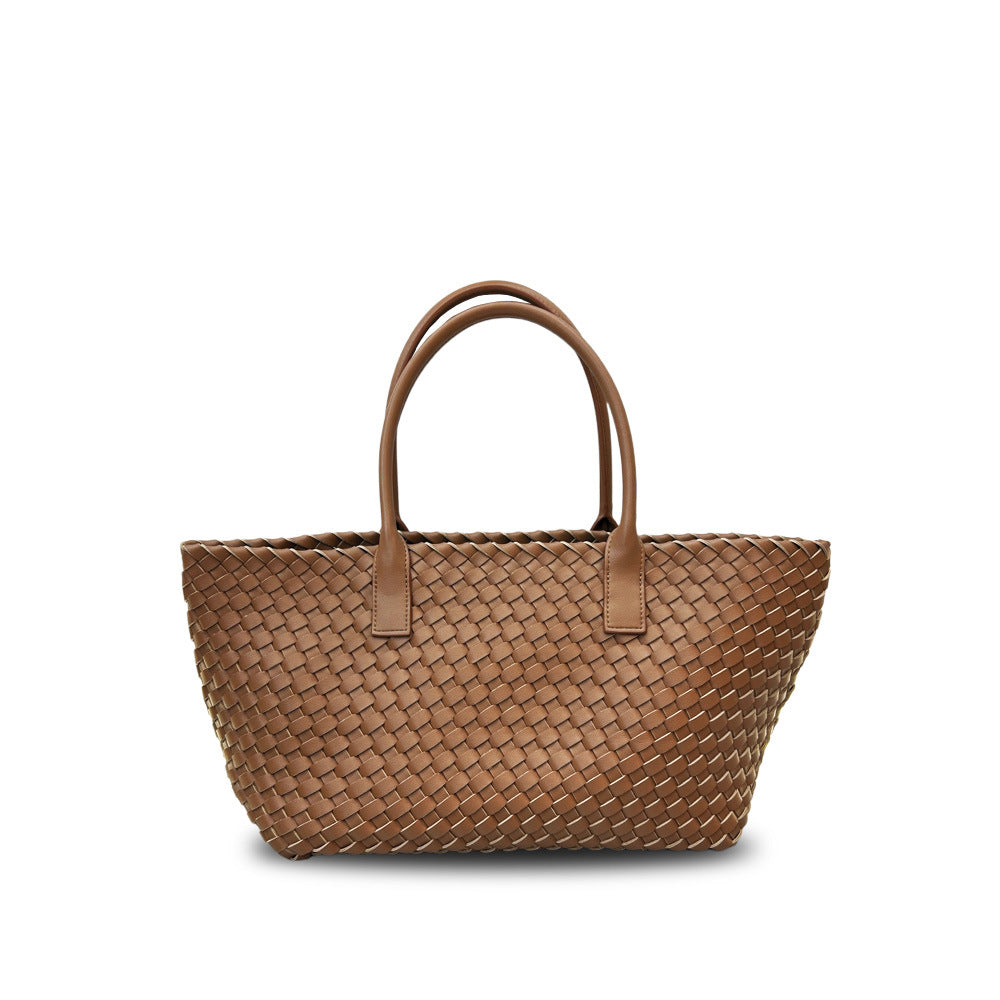 Genuine Leather Woven Tote Bag