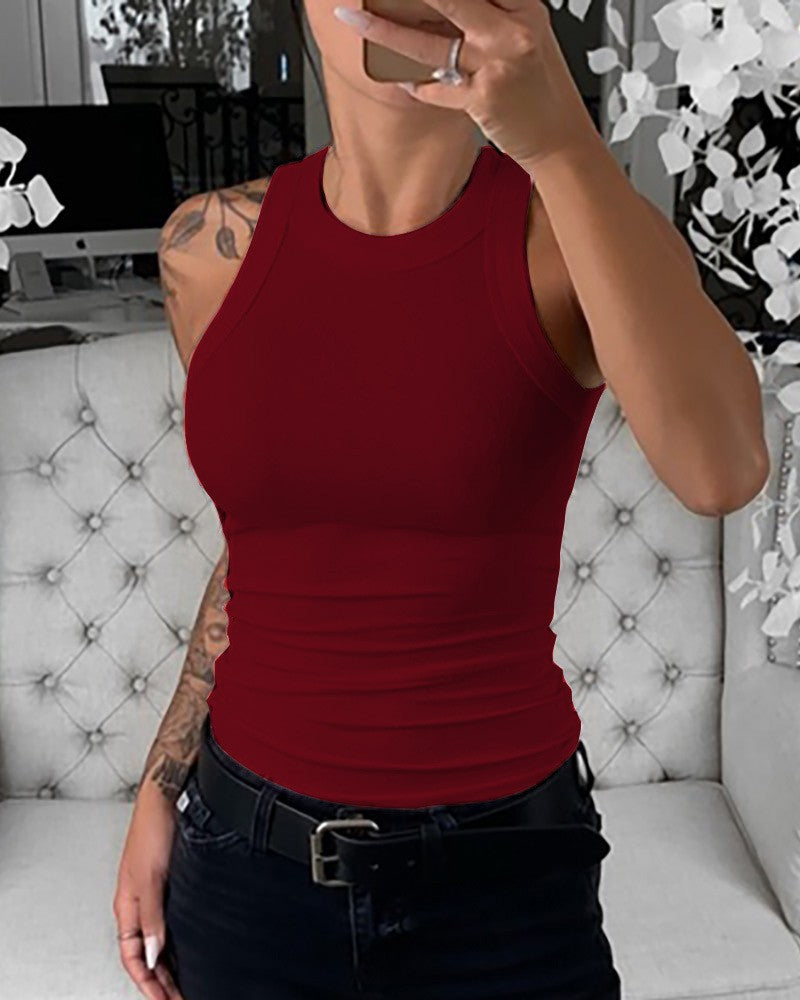Womens Ribbed Racerback Tank Top