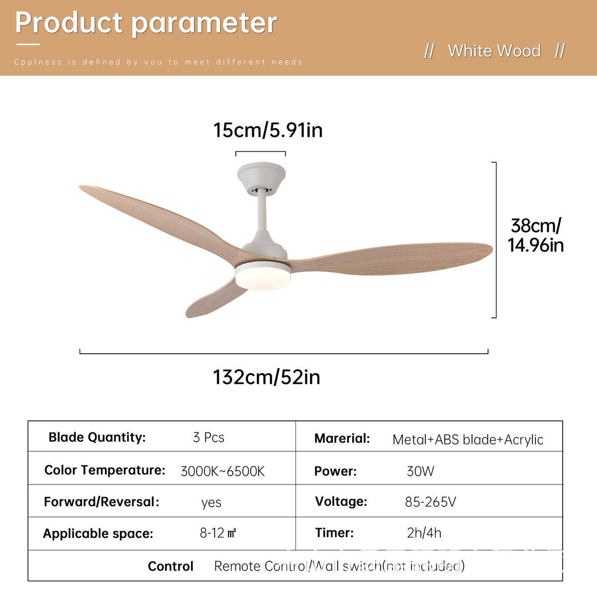 Multifunctional Variable Frequency Ceiling Fan Light