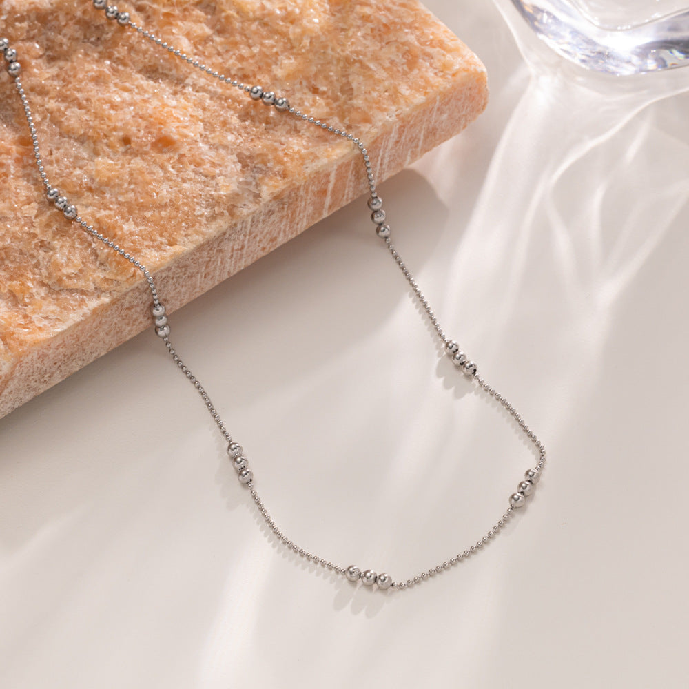 Geometric Titanium Steel Necklace and Bracelet Set