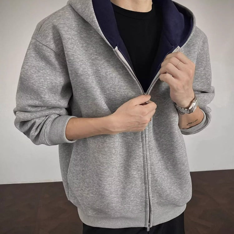 Color Block Hooded Sweatshirt Unisex Loose Fit