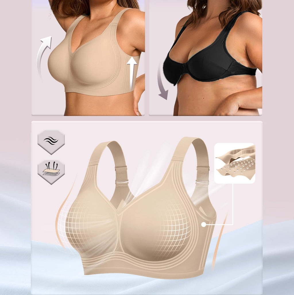 Women's support bra to prevent sagging and make large breasts appear smaller