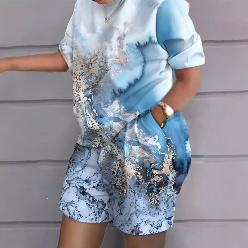 3D Digital Print Women's Two-Piece Sportswear Set