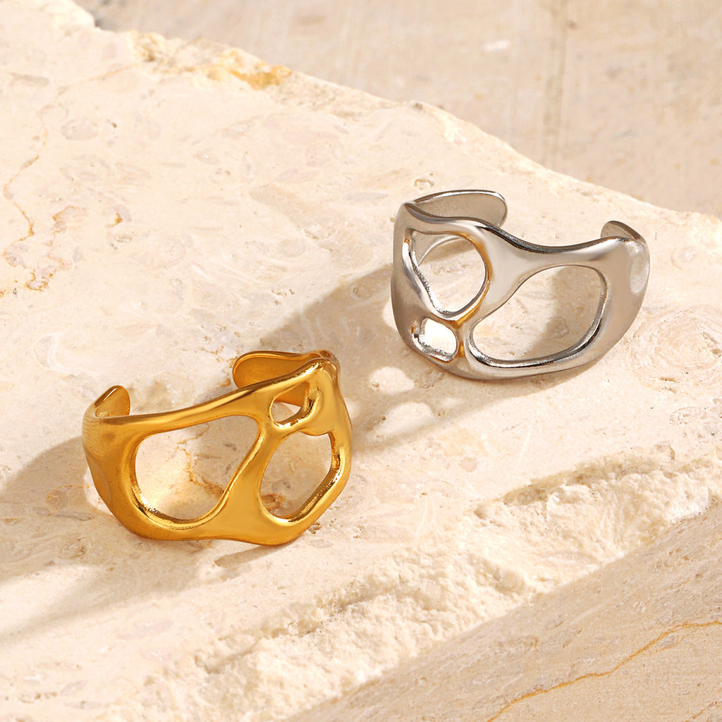 Geometric Open Titanium Steel Ring