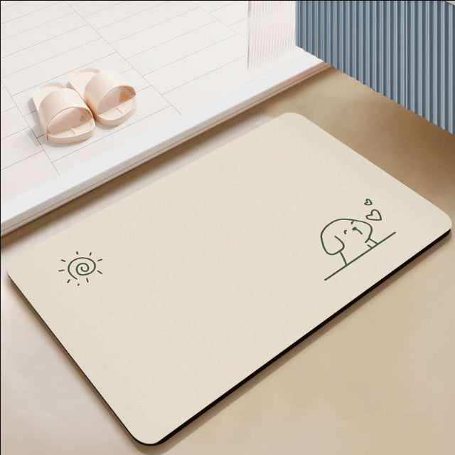 Japanese-style simple shower room door, absorbent floor mat household entrance, entrance cat floor mat solid color bathroom door mat