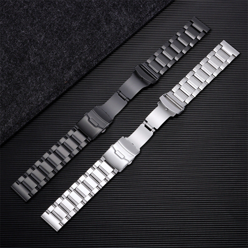18/20/22/24mm Solid Three Bead Ladder Stainless Steel Watch Strap Men Watch Accessories