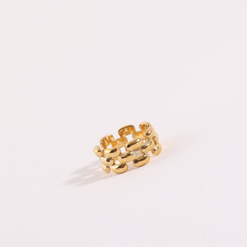 Titanium Steel Gold Plated Chain Ring