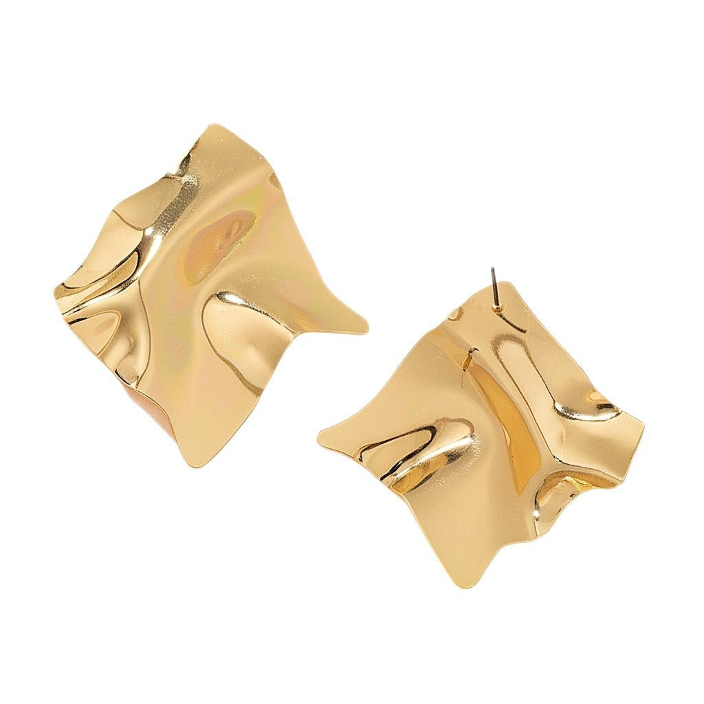 Geometric Gold Plated Titanium Steel Earrings