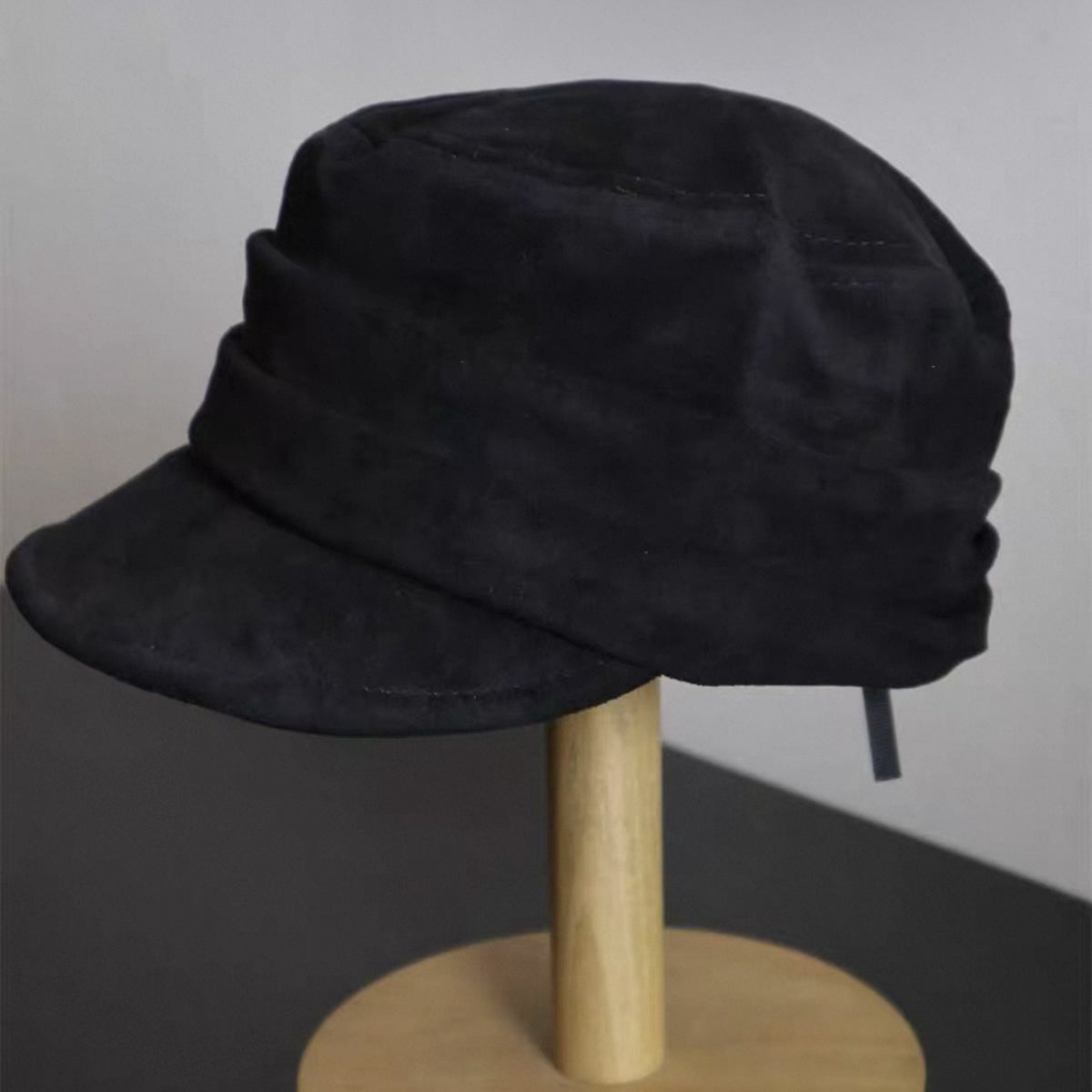 Wide Brim Suede Flat Top Hat