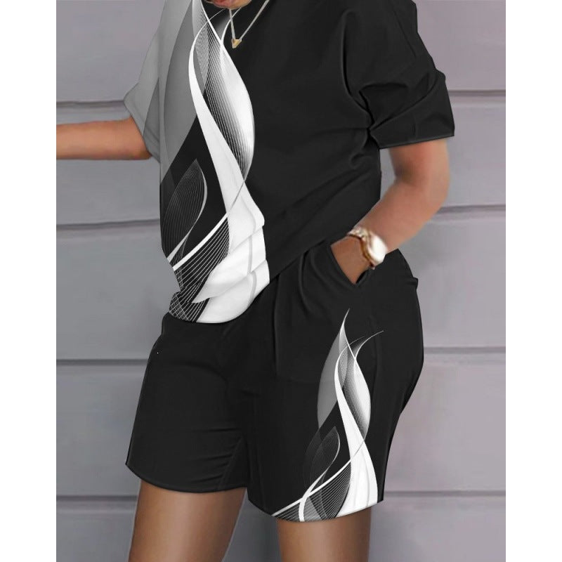 3D Digital Print Women's Two-Piece Sportswear Set