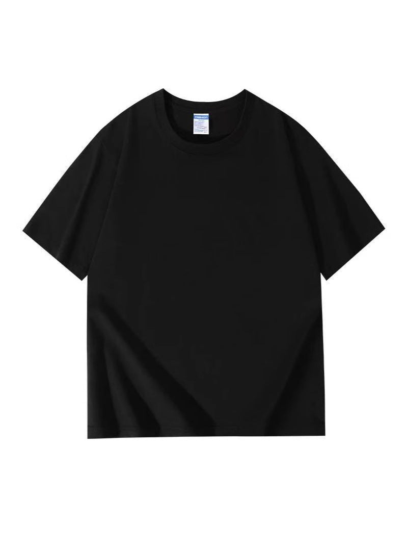 Men's and women's loose-sleeved round-neck pure cotton short-sleeved T-shirts