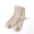 Cashmere Women's Mid-Length Thin Socks for Warmth and Comfort
