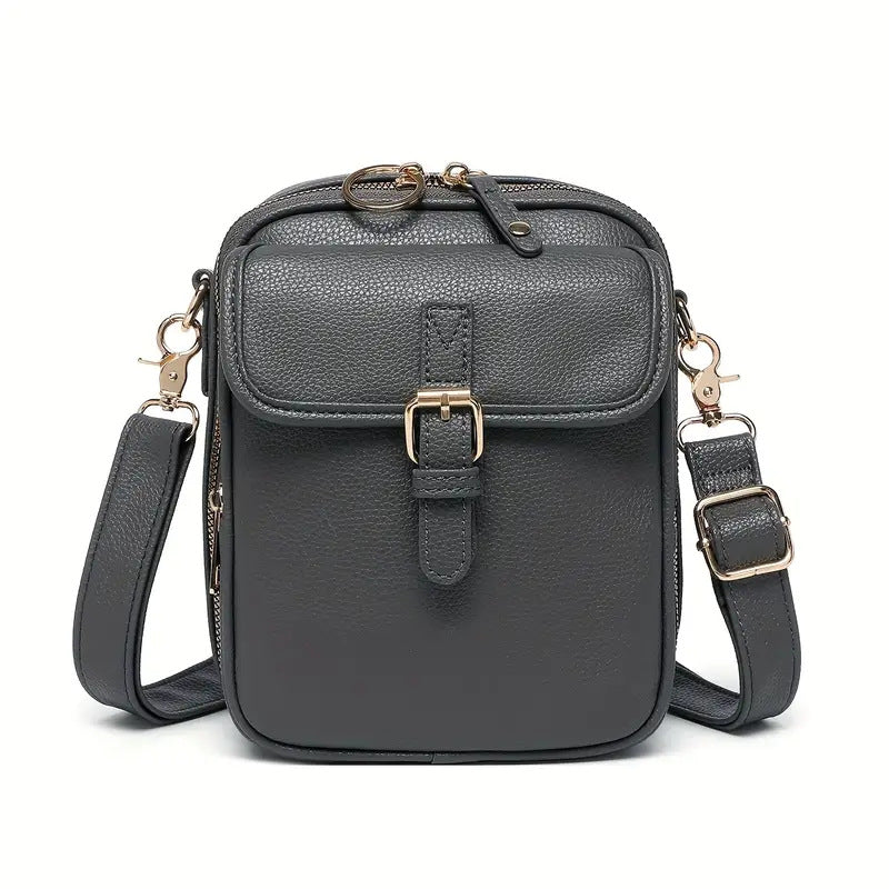 Unisex PU Leather Crossbody Messenger Bag