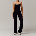 Womens Cross-Back Yoga Jumpsuit Flared Leggings