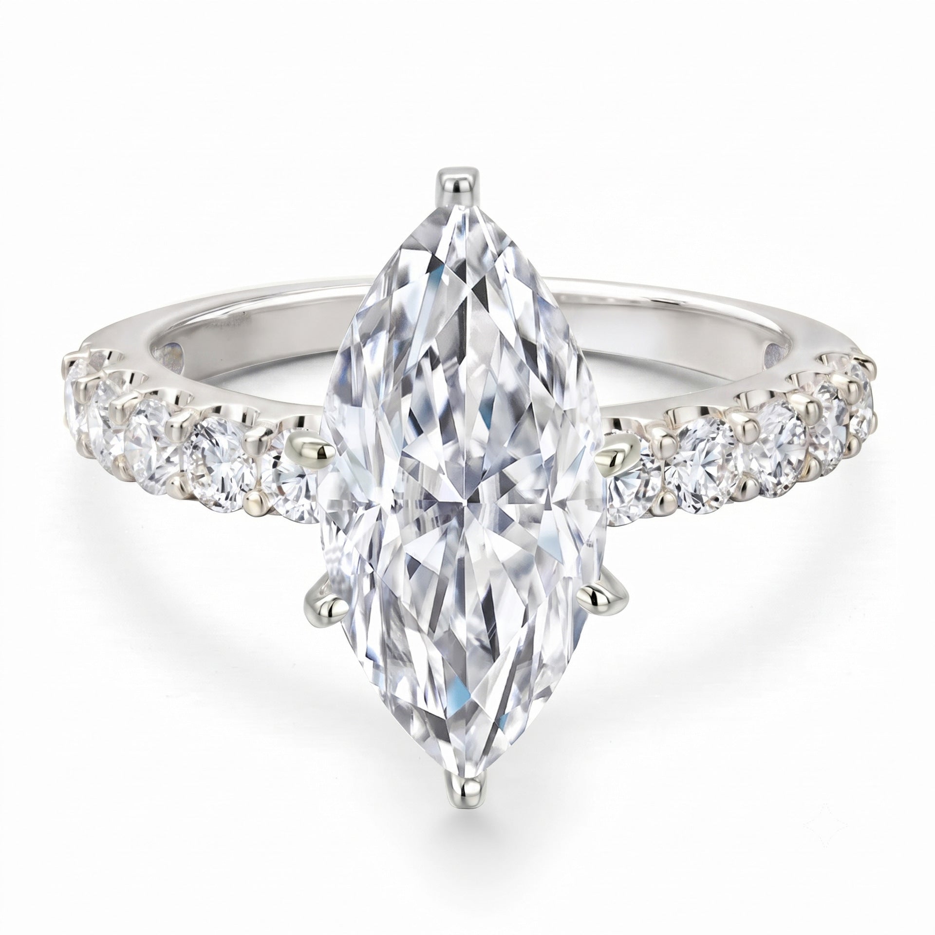 Marquise Cubic Zirconia Ring Copper Gold Plated Stackable Jewelry