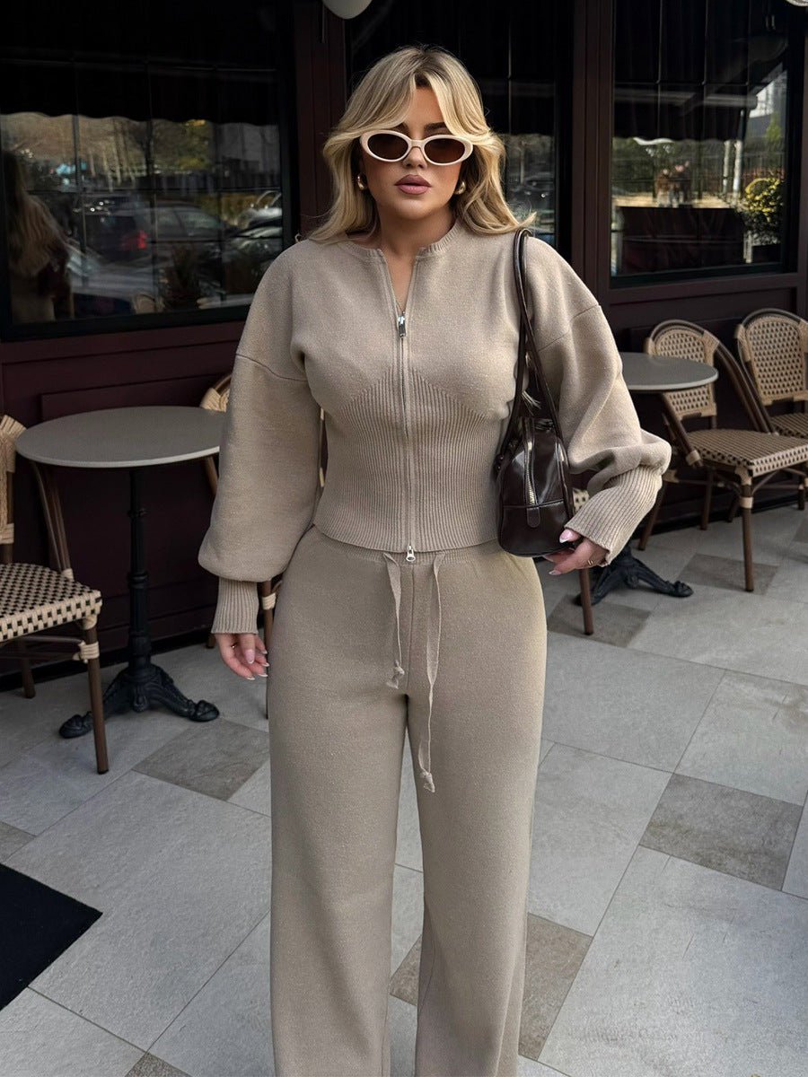 Knitted zipper clothing