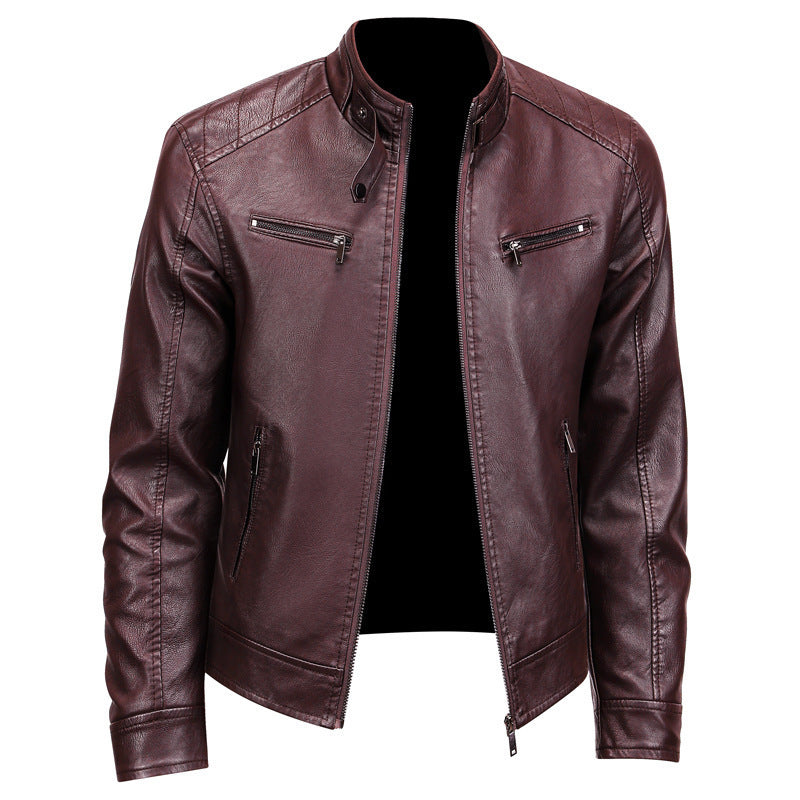 Men's Casual PU Leather Jacket