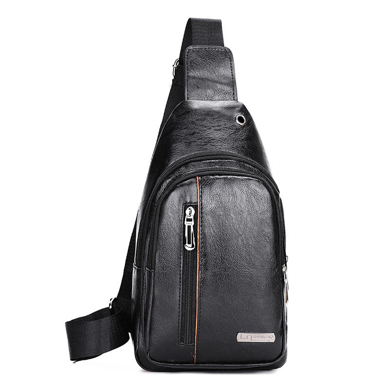 Mens PU Leather Crossbody Chest Bag