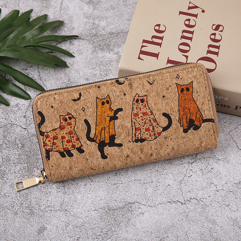 Halloween Pattern Long Wallet with Zipper