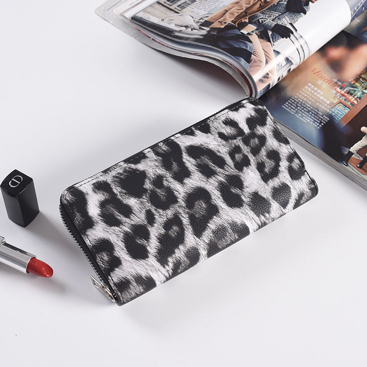 Leopard Print Multi-Compartment Long Wallet