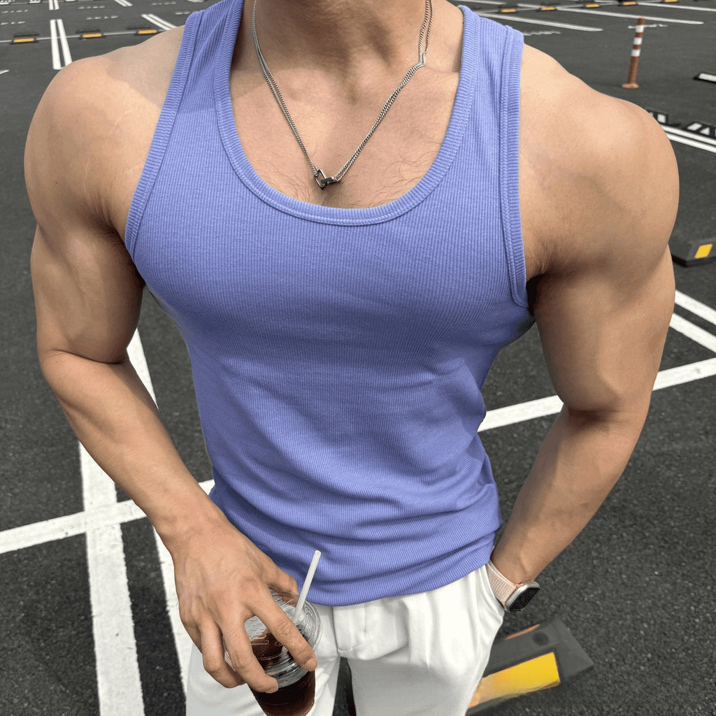 Heavy-Duty Ribbed Cotton Fitness Tank Top