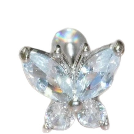 Butterfly zircon lip nail