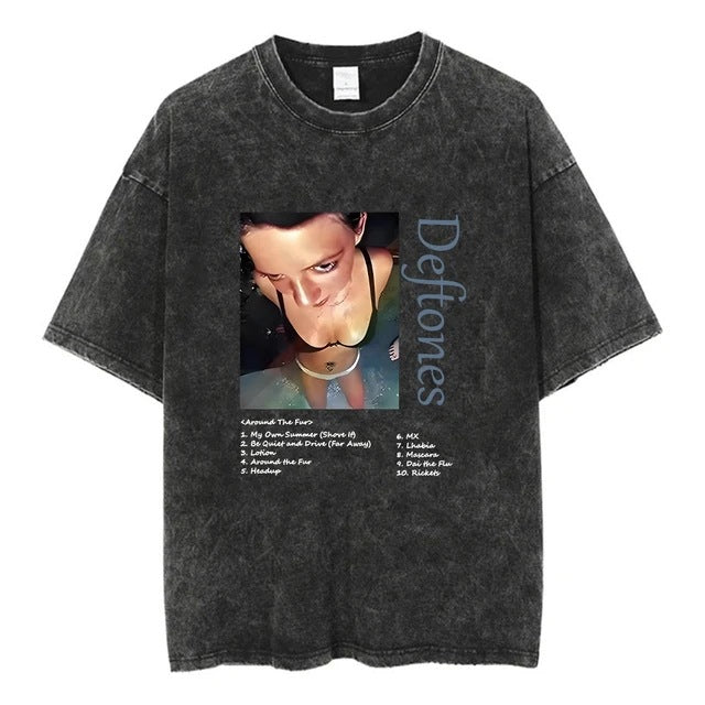 Deftones Band Graphic Cotton T-Shirt