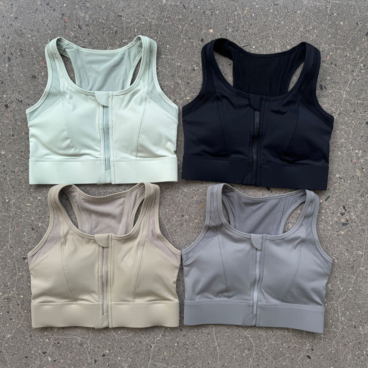 Womens High-Intensity Sports Bra with Front Zipper