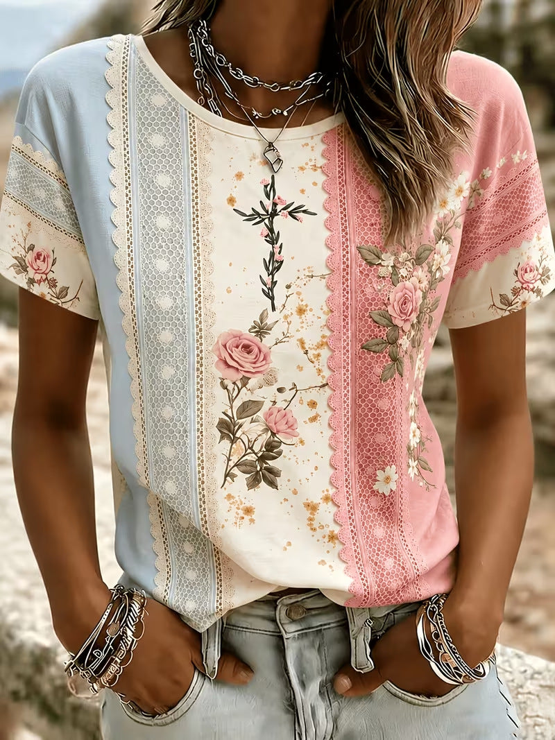 3D Digital Print Short-Sleeve Women's  T-Shirt