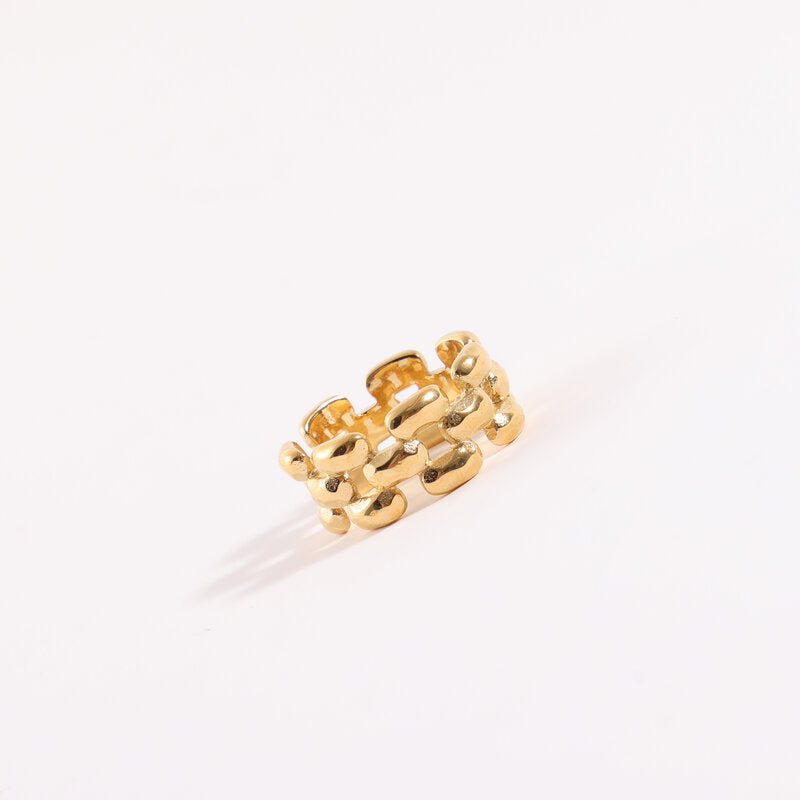 Titanium Steel Gold Plated Chain Ring