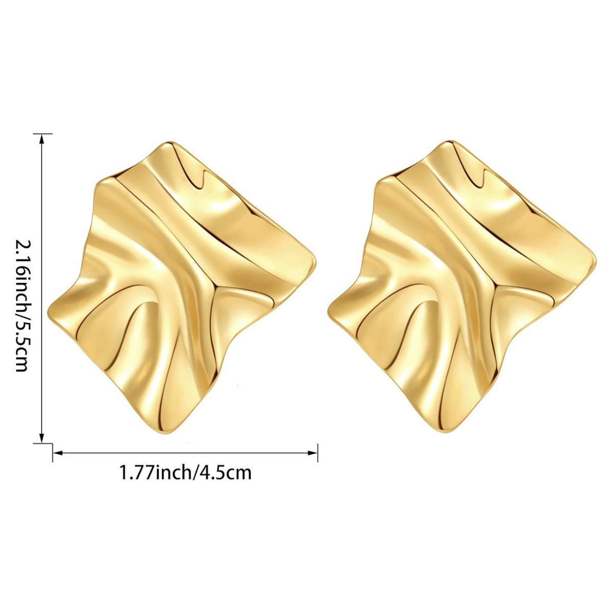 Geometric Gold Plated Titanium Steel Earrings