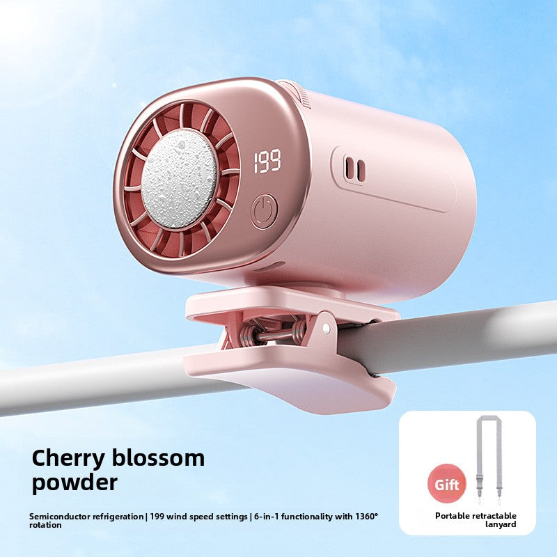 2026 New Model Cooling Ice Pack Waist Fan Semiconductor Portable Umbrella Clip Cooling Gadget USB Strong Wind Power