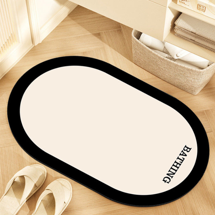 Japanese-style simple shower room door, absorbent floor mat household entrance, entrance cat floor mat solid color bathroom door mat