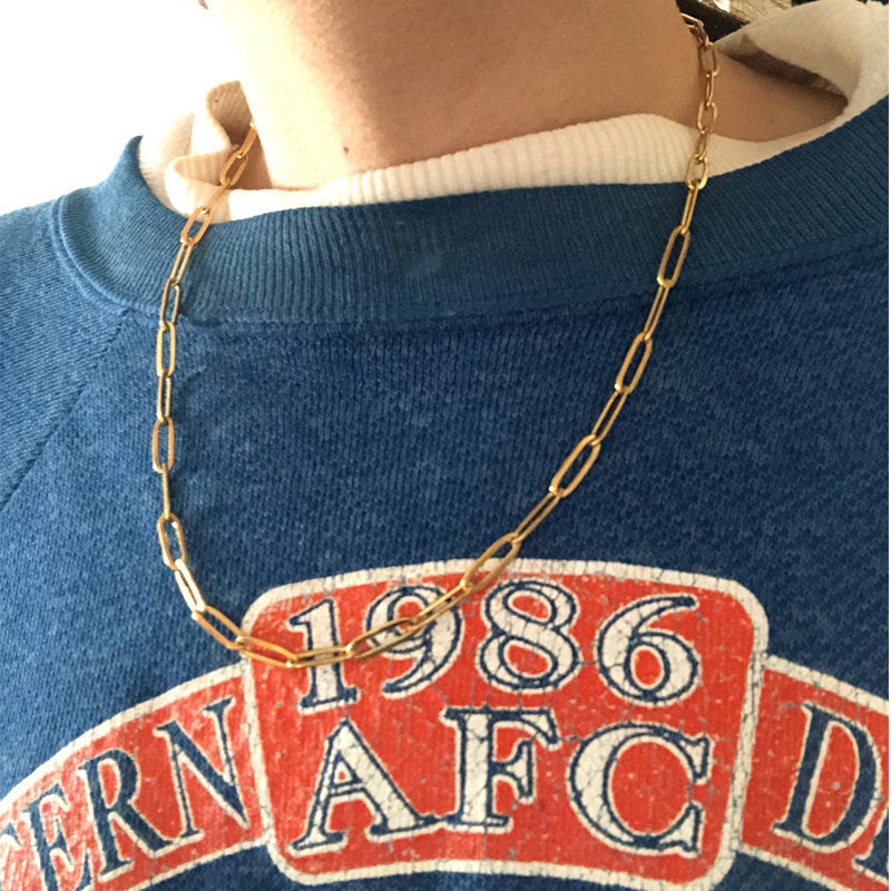 Thick Chain Geometric Necklace Unisex Punk Style