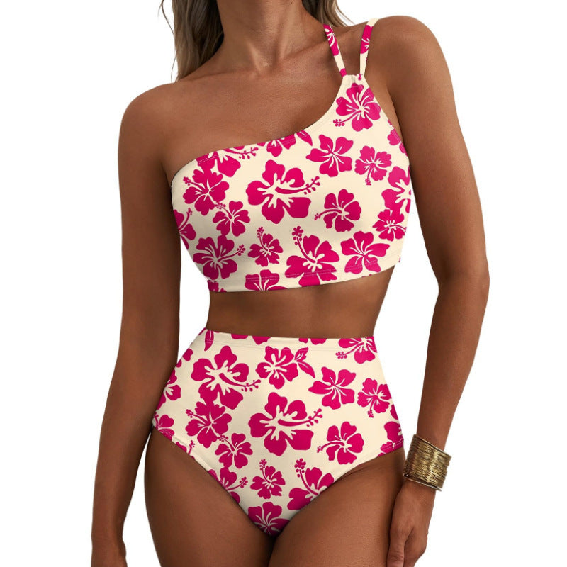 Women's Floral Print High-Waisted Bikini Set
