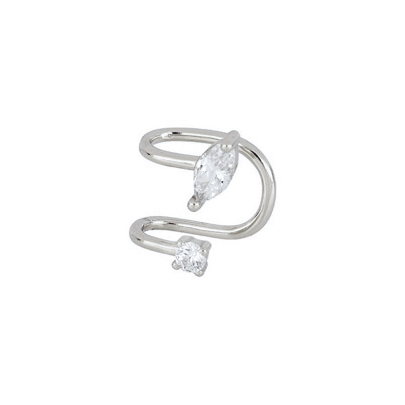 Light Luxury Zircon Inlaid 18K Gold Copper Ear Clip for Unisex