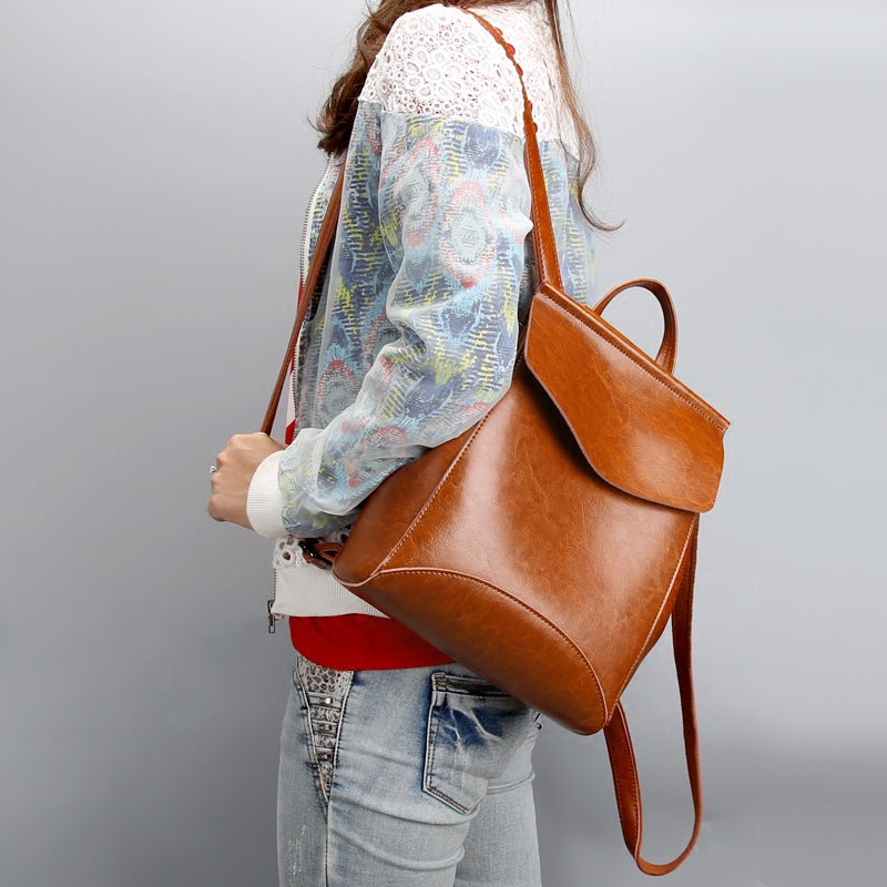 Genuine Leather Women Backpack Multi-Functional Waterproof
